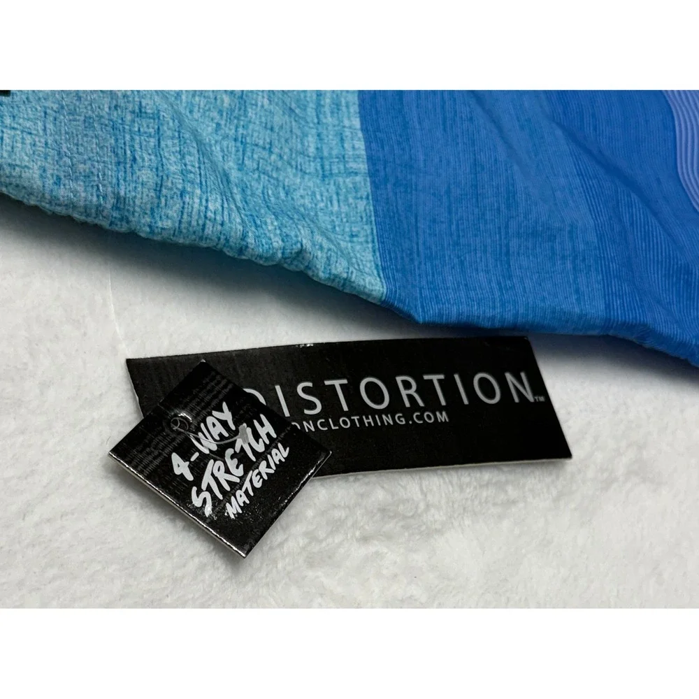 Distortion Blue White Board Shorts NWT Men's Large UV Protection
